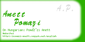 anett pomazi business card